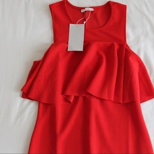 Zara Red Ruffle Dress, S